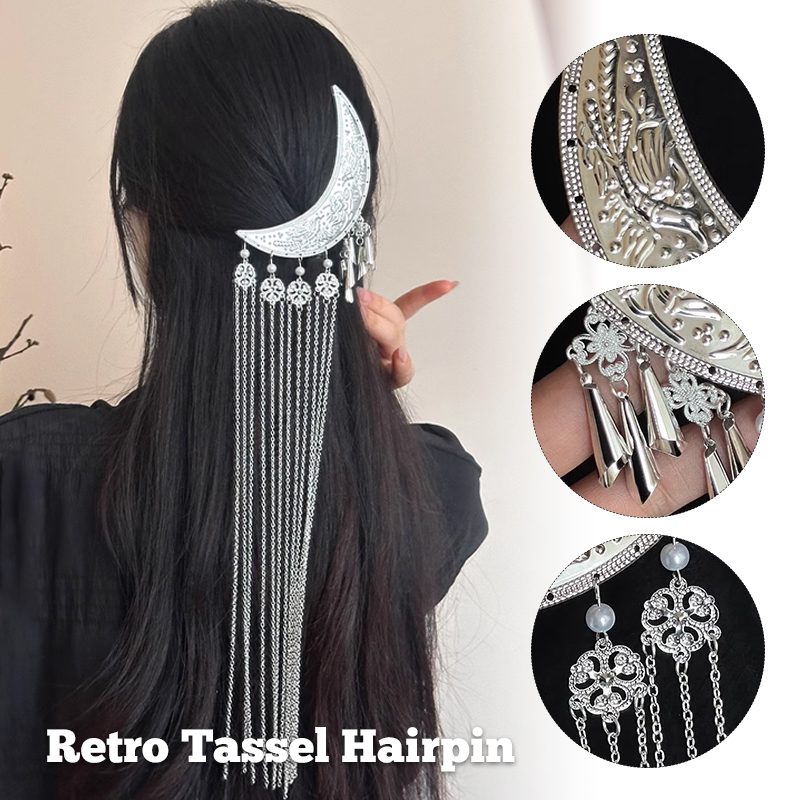 Hanbok Hair Pin - 1 adet Hanfu Aksesuarları Uzun Püskül