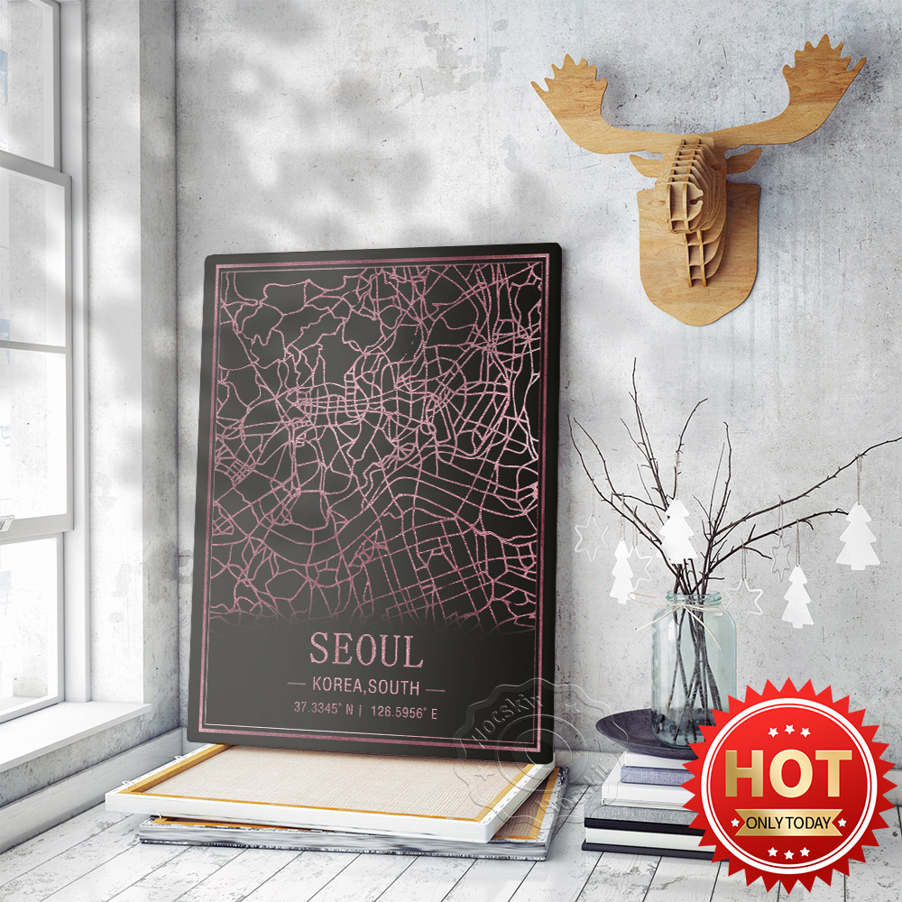 South Korea Lifestyle - Seul kore güney haritası sanat posterleri,