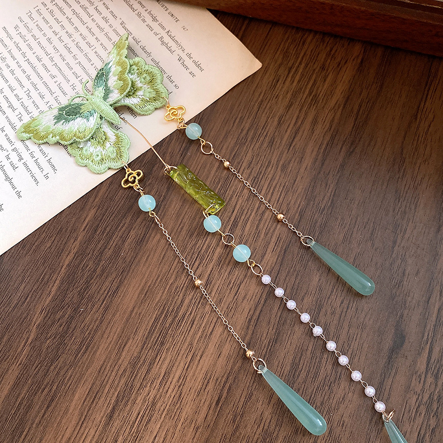 Yeşil İşlemeli Kelebek Saç Kli - Hanbok Hair Pin incelemesi ve fiyatı