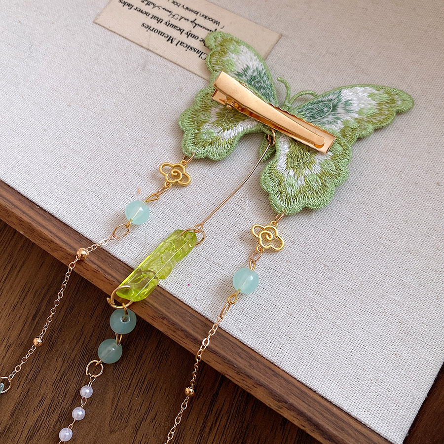 Yeşil İşlemeli Kelebek Saç Kli - Hanbok Hair Pin incelemesi ve fiyatı