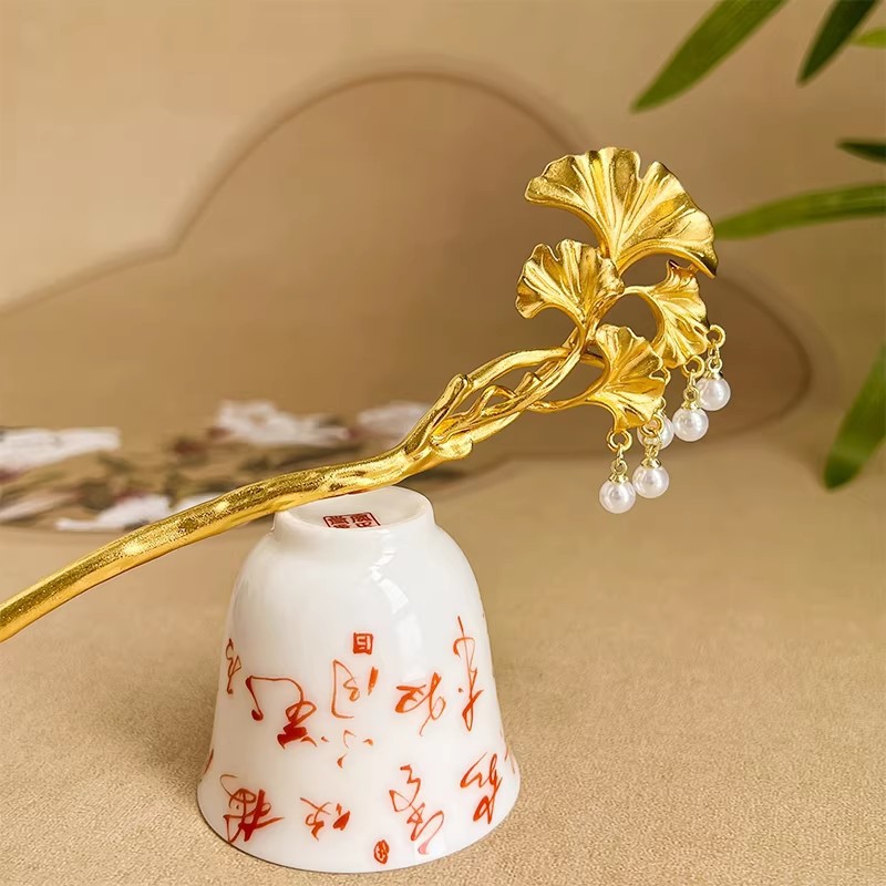 1 adet zarif altın Ginkgo yapr - Hanbok Hair Pin incelemesi ve fiyatı